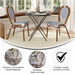 2 PK All-Weather Commercial Paris Chair with Bamboo Print Metal Frame-White/Navy