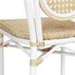 2 Pack All-Weather Commercial Paris Chairs with White Metal Frames-Natural