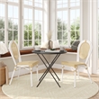 2 Pack All-Weather Commercial Paris Chairs with White Metal Frames-Natural