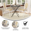 2 Pack All-Weather Commercial Paris Chairs with White Metal Frames-Natural