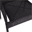 Indoor/Outdoor Stacking Steel Framed Black Wicker Dining Armchairs - 2 Pack