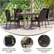 Indoor/Outdoor Stacking Steel Framed Espresso Wicker Dining Armchairs - 2 Pack