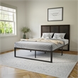 Contemporary Queen Size Four Panel Wooden Headboard Only in Dark Brown
