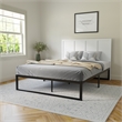 Contemporary King Size Four Panel Wooden Headboard Only in White