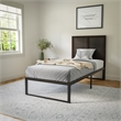 Contemporary Full Size Three Panel Wooden Headboard Only in Dark Brown