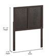 Contemporary Full Size Three Panel Wooden Headboard Only in Dark Brown