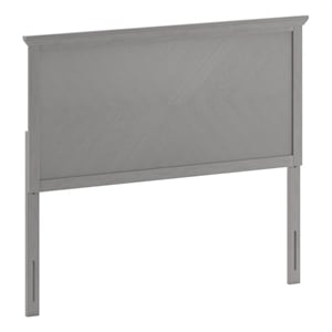 Contemporary Full Size Herring Bone Wooden Headboard Only in Gray Wash