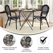 2 Pack All-Weather Commercial Paris Chairs with Black Metal Frame-White/Black