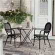 2 Pack All-Weather Commercial Paris Chairs with Black Metal Frame-White/Black