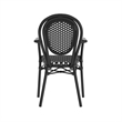2 Pack All-Weather Commercial Paris Chairs with Black Metal Frame-White/Black