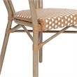 2 PK All-Weather Commercial Paris Chairs with Bamboo Print Metal Frame-Nat/White