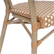 2 PK All-Weather Commercial Paris Chairs with Bamboo Print Metal Frame-Nat/White