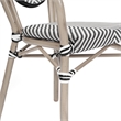 2 All-Weather Commercial Paris Chairs with Arms with Metal Frame-Black/White