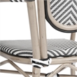 2 All-Weather Commercial Paris Chairs with Arms with Metal Frame-Black/White