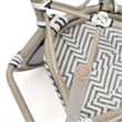2 All-Weather Commercial Paris Chairs with Arms with Metal Frame-Black/White
