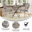 2 All-Weather Commercial Paris Chairs with Arms with Metal Frame-Black/White