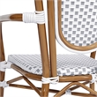 2 PK All-Weather Commercial Paris Chairs with Bamboo Print Metal Frame-Wht/Gray