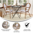 2 PK All-Weather Commercial Paris Chairs with Bamboo Print Metal Frame-Wht/Gray