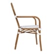 2 PK All-Weather Commercial Paris Chairs with Bamboo Print Metal Frame-Wht/Gray