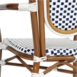 2 PK All-Weather Commercial Paris Chairs with Bamboo Print Metal Frame-Wht/Navy