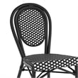 2 PK All-Weather Commercial Paris Chair with Black Metal Frame-Black/White