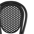 2 PK All-Weather Commercial Paris Chair with Black Metal Frame-Black/White