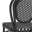 2 PK All-Weather Commercial Paris Chair with Black Metal Frame-Black/White