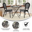 2 PK All-Weather Commercial Paris Chair with Black Metal Frame-Black/White