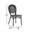 2 PK All-Weather Commercial Paris Chair with Black Metal Frame-Black/White