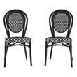 2 PK All-Weather Commercial Paris Chair with Black Metal Frame-Black/White