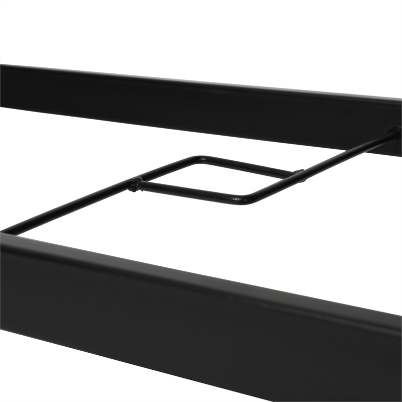 Commercial 35x59 Tempered Glass and Steel Patio Table with Umbrella Hole-Black