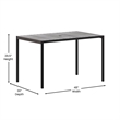 Steel All-Weather Patio Dining Table with Gray Wash Faux Teak Slat Top-Seats 4