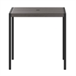 Steel All-Weather Patio Dining Table with Gray Wash Faux Teak Slat Top-Seats 4