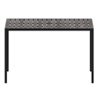 Steel All-Weather Patio Dining Table with Gray Wash Faux Teak Slat Top-Seats 4