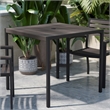 Steel All-Weather Patio Dining Table with Gray Wash Faux Teak Slat Top-Seats 4