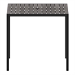 Steel All-Weather Patio Dining Table with Gray Wash Faux Teak Slat Top-Seats 4