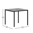 Steel All-Weather Patio Dining Table with Gray Wash Faux Teak Slat Top-Seats 4