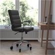 Executive Chair with Chrome Frame & Arms on Skate Wheels - Black LeatherSoft