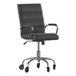 Executive Chair with Chrome Frame & Arms on Skate Wheels - Black LeatherSoft