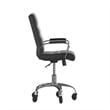 Executive Chair with Chrome Frame & Arms on Skate Wheels - Black LeatherSoft