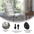 Executive Chair with Chrome Frame & Arms on Skate Wheels - White LeatherSoft