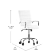 Executive Chair with Chrome Frame & Arms on Skate Wheels - White LeatherSoft