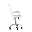 Executive Chair with Chrome Frame & Arms on Skate Wheels - White LeatherSoft