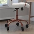 Executive Chair with Rose Gold Frame & Arms on Skate Wheels - White LeatherSoft