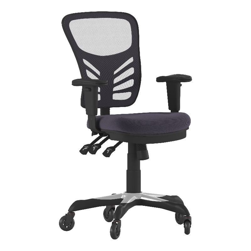 Nicholas Mid-Back Ergonomic Multifunction Mesh Chair with Polyurethane Wheels