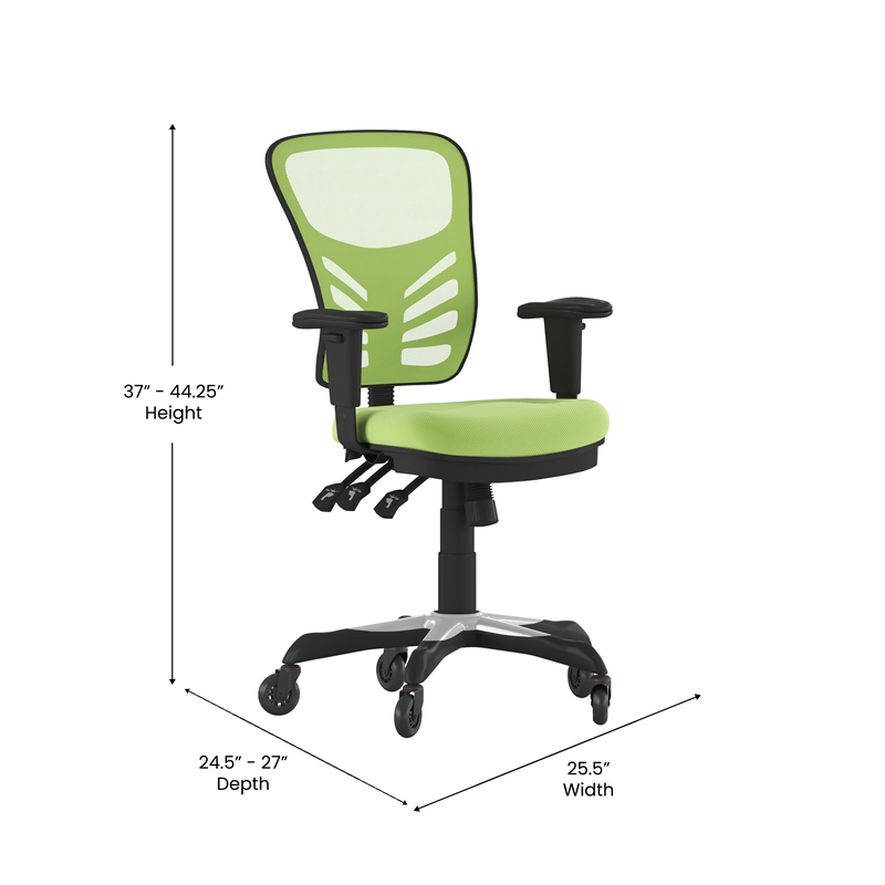 Nicholas Mid-Back Ergonomic Multifunction Mesh Chair with Polyurethane Wheels