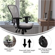 Mid-Back Ergonomic Multifunction Mesh Chair with Polyurethane Wheels-Gray