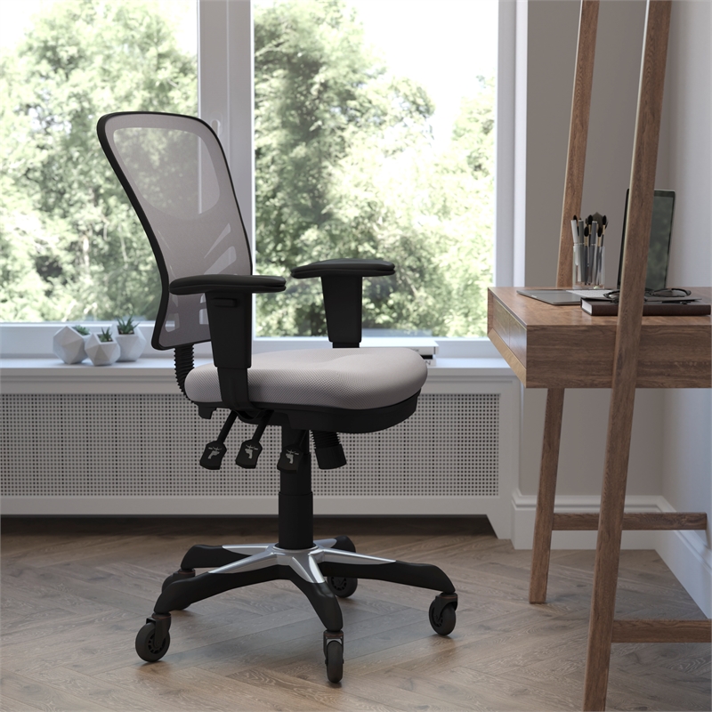 Flash Furniture Nicholas Mid-Back Ergonomic Multifunction Mesh Chair with Polyurethane Wheels