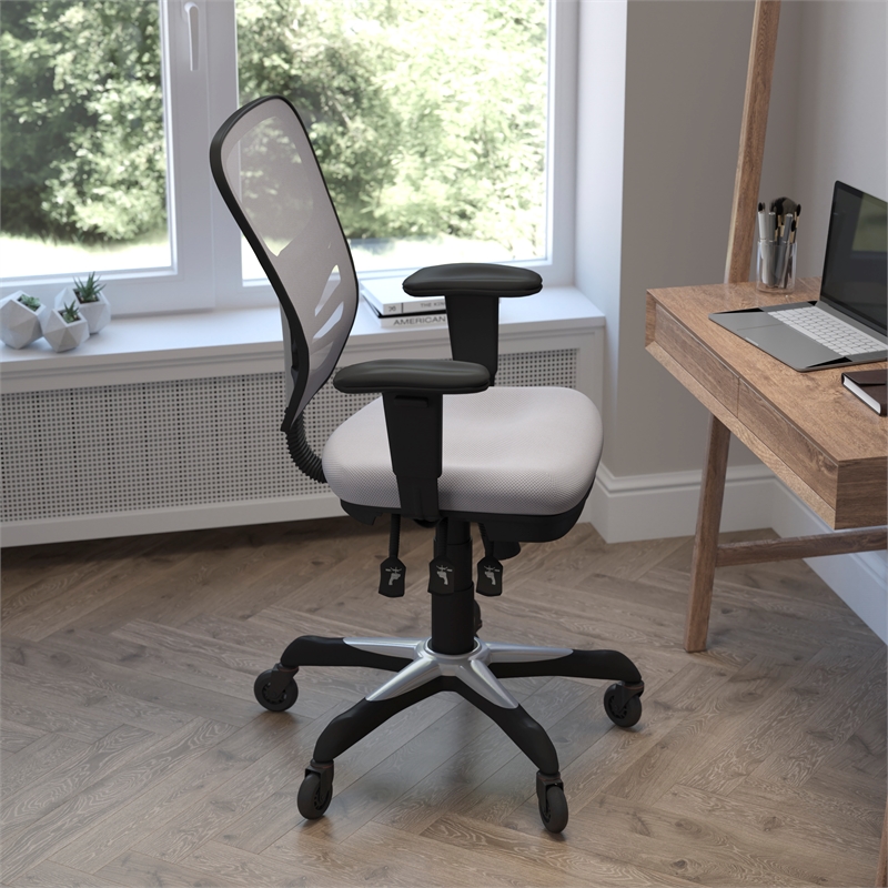 Flash Furniture Nicholas Mid-Back Ergonomic Multifunction Mesh Chair with Polyurethane Wheels