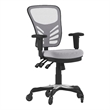 Mid-Back Ergonomic Multifunction Mesh Chair with Polyurethane Wheels-Gray